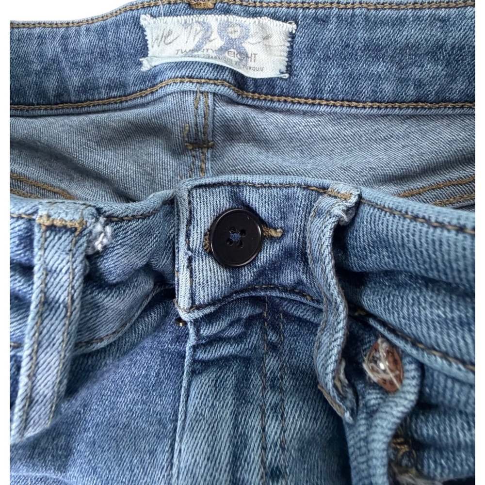 Free People We The Free High Rise Skinny Jeans Blue Raw Hem 28x26 Womens - Picture 5 of 7